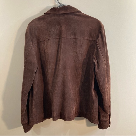 AMI Sz 1X Suede Leather Snap Closure Lined Classic Jacket - Picture 7 of 9